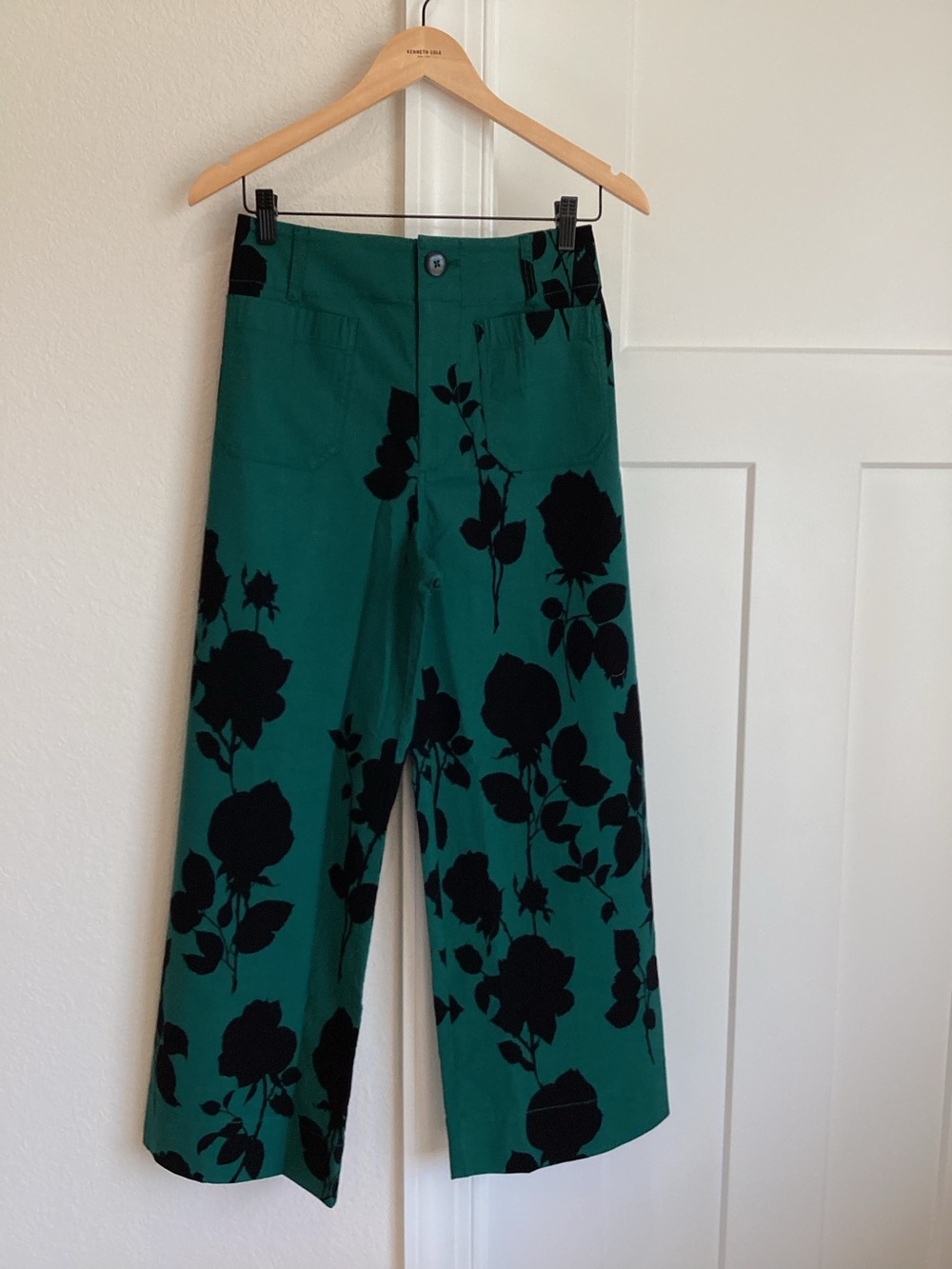 Anthropologie Colette Pants Maeve Cropped Wide-Leg Pants Magic Fabric New 28 - Picture 4 of 10